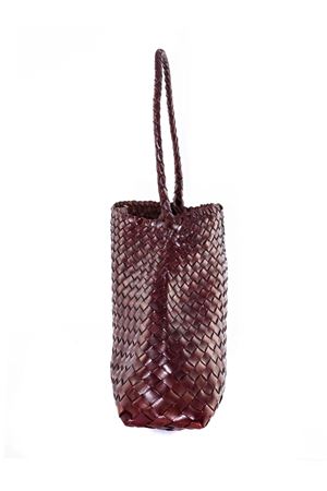 Borsa Santa Maria Mini S. Croce in pelle marrone bruciata DRAGON DIFFUSION | 8700BRUCIATO